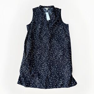 Eileen Fisher Black Dot Print Organic Cotton Dress Size PL Large Petite NWT $138